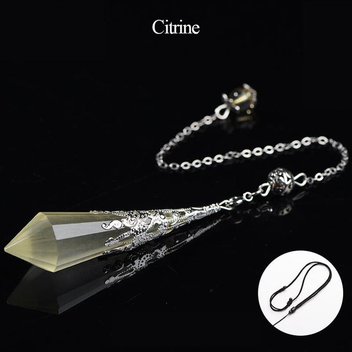 Olivenorma 24 Styles Natural Gemstones Crystal Dowsing Pendulum