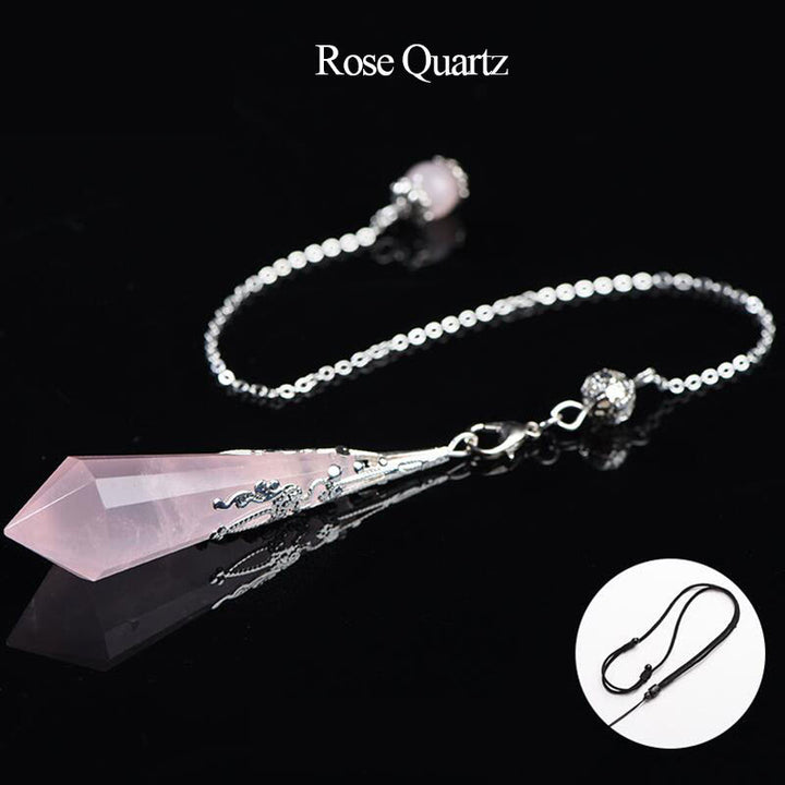 Olivenorma 24 Styles Natural Gemstones Crystal Dowsing Pendulum