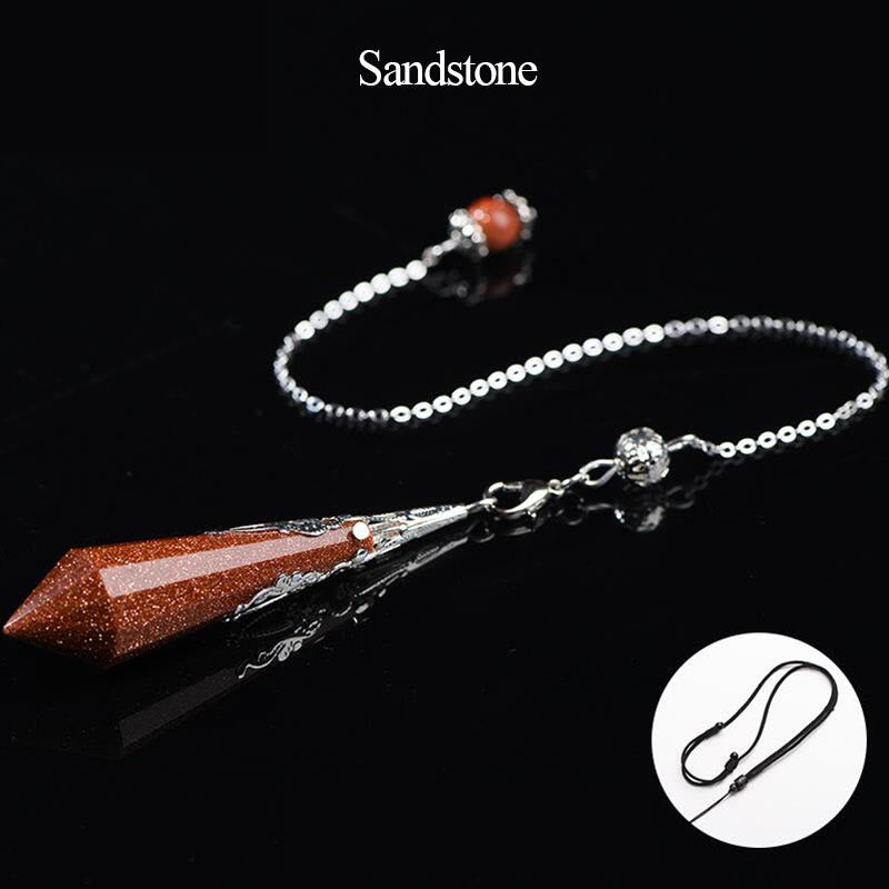 Olivenorma 24 Styles Natural Gemstones Crystal Dowsing Pendulum