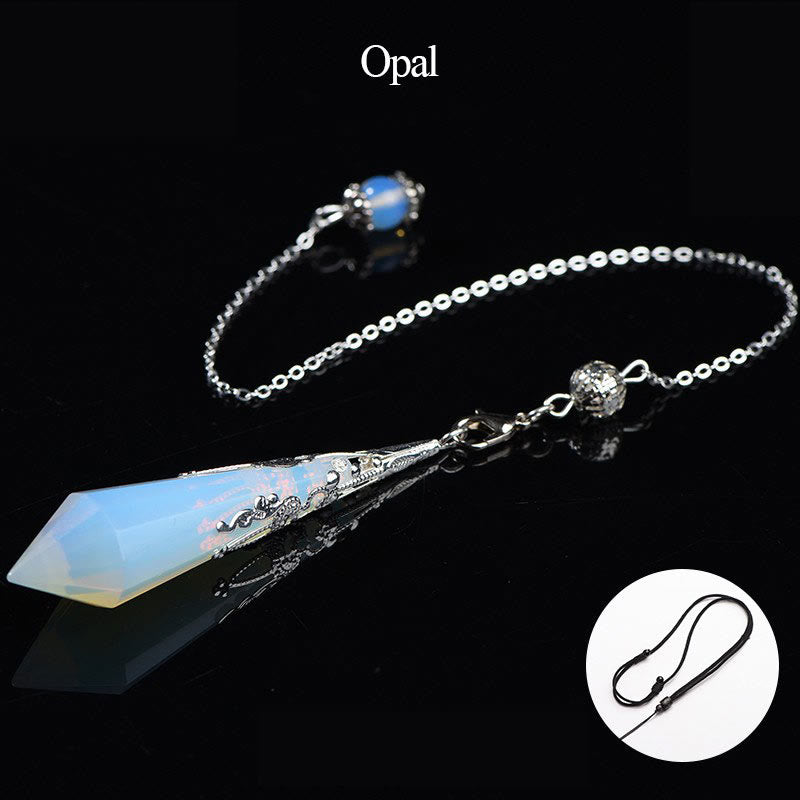 Olivenorma 24 Styles Natural Gemstones Crystal Dowsing Pendulum