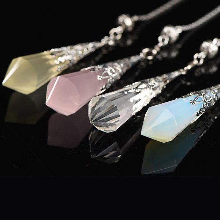 Olivenorma 24 Styles Natural Gemstones Crystal Dowsing Pendulum