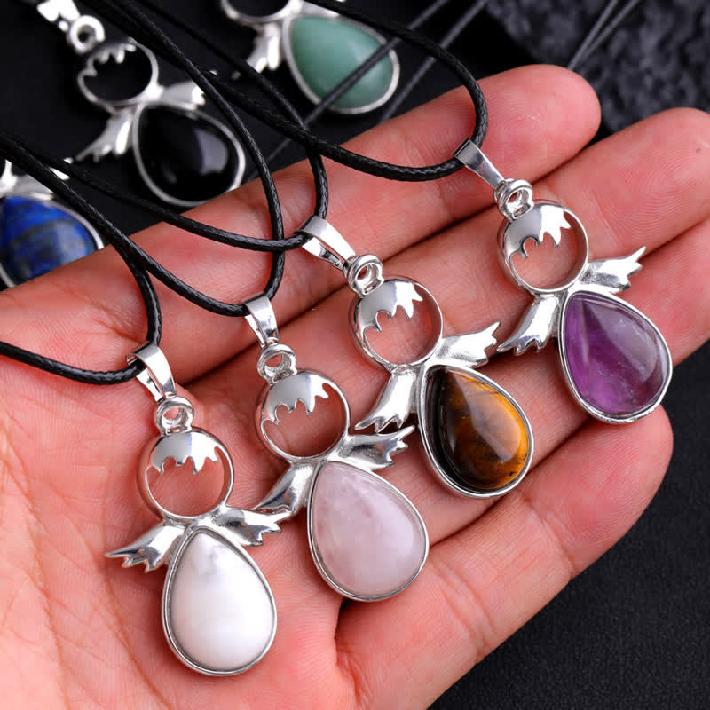 Olivenorma Angel Wing Crystal Drop Pendant Necklace - image 0