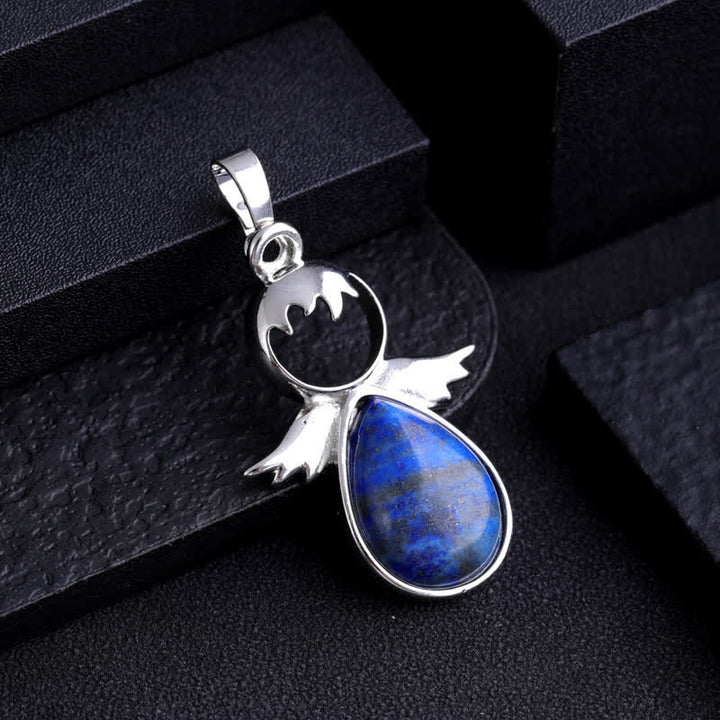 Olivenorma Angel Wing Crystal Drop Pendant Necklace