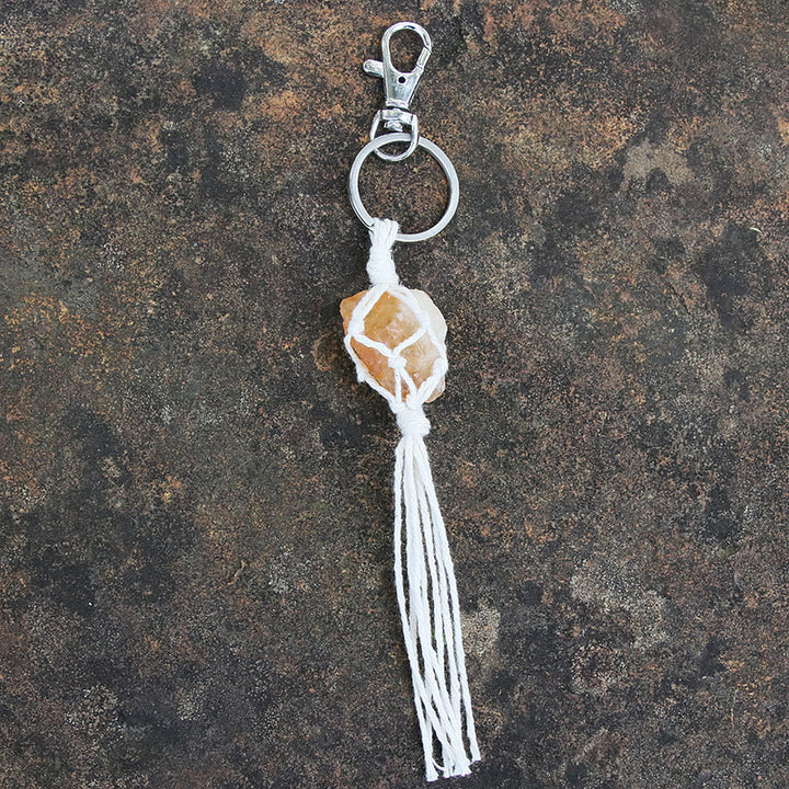 Olivenorma Raw Gemstone Tassel Car Hanging Ornament