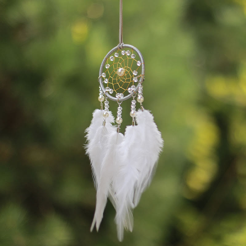 Olivenorma Clear Crystal Meditation Dream Catcher Ornament