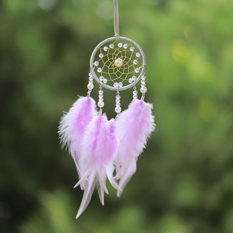 Olivenorma Clear Crystal Meditation Dream Catcher Ornament