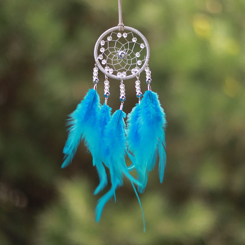 Olivenorma Clear Crystal Meditation Dream Catcher Ornament