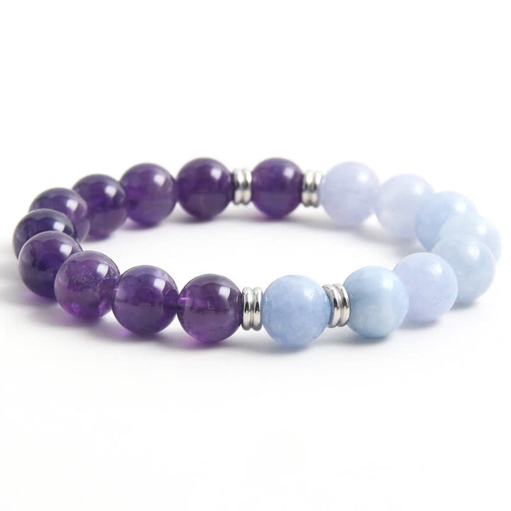 Olivenorma Aquamarine Amethyst Beaded Bracelet