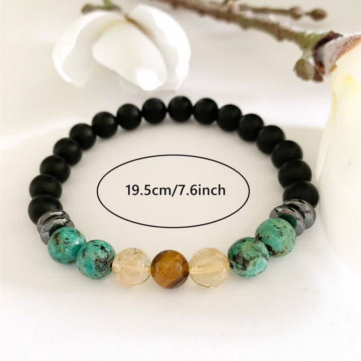 Olivenorma African Turquoise Lava Stone Beaded Bracelet