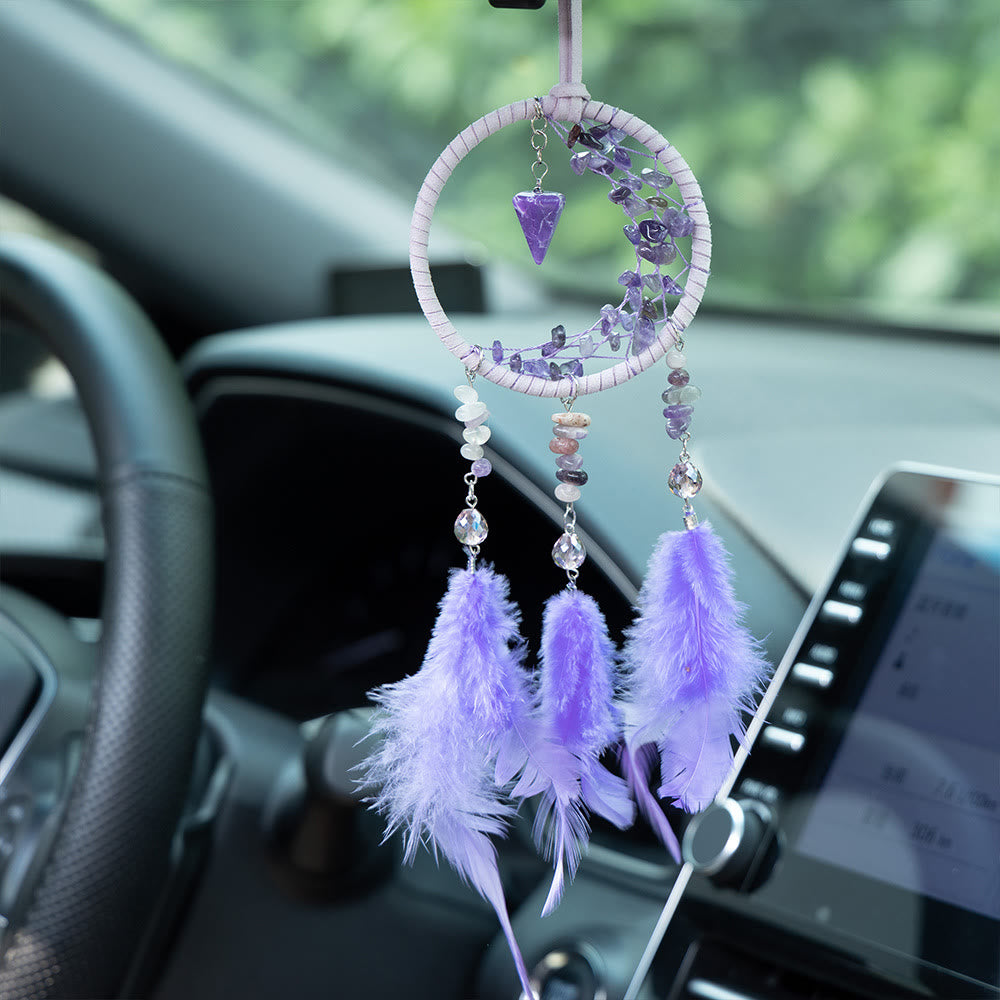 Olivenorma Amethyst Protection Purple Dream Catcher Hanging Ornament