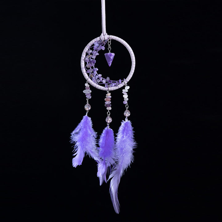 Olivenorma Amethyst Protection Purple Dream Catcher Hanging Ornament