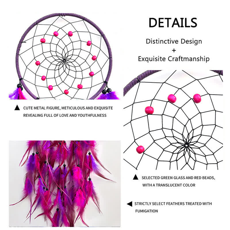 Olivenorma Nordic Style Handwoven Colorful Feather Dream Catcher