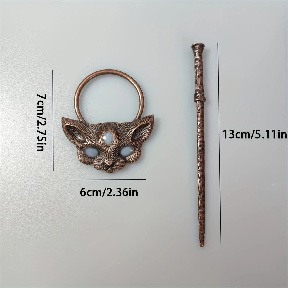 Olivenorma Nordic Classical Moonstone Cat Shaped Hairpin