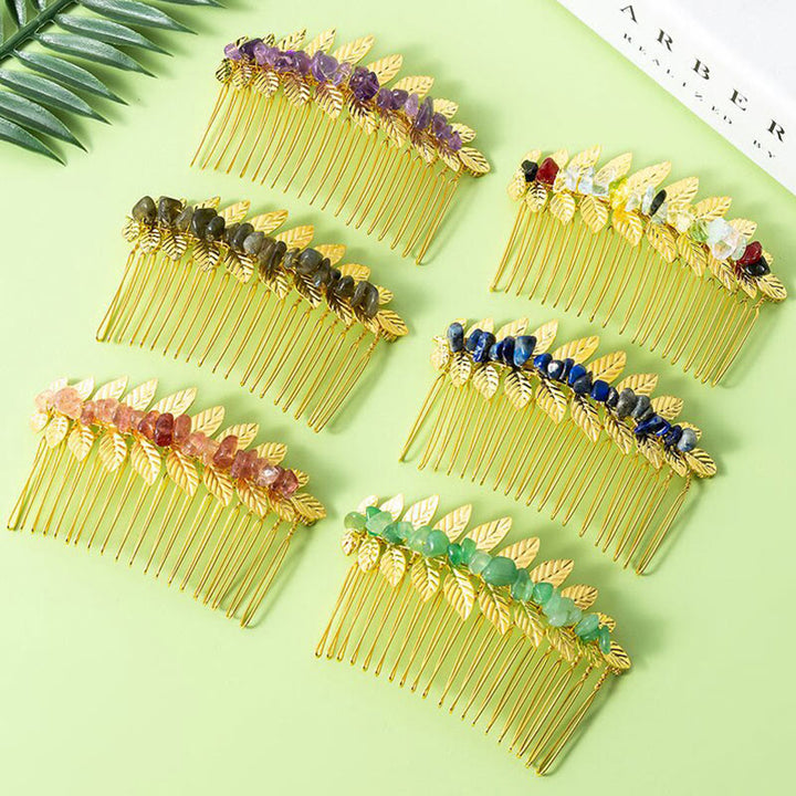 Olivenorma Natural Crystal Gemstone Hair Combs Hairpin - image 50