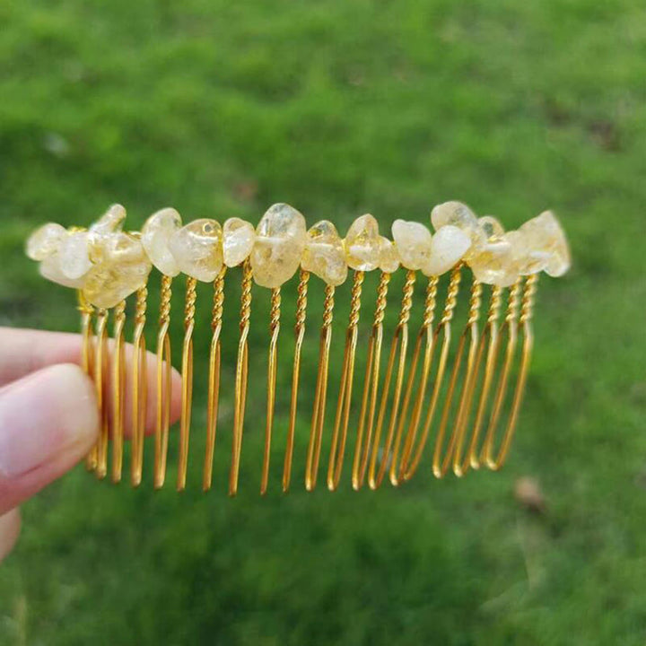 Olivenorma Colorful Gemstone Hair Side Comb Hairpin