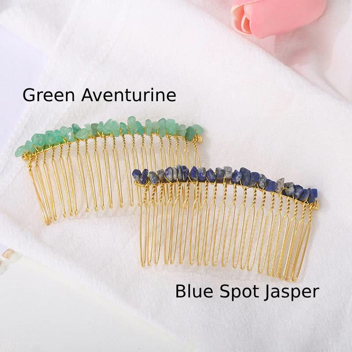 Olivenorma Colorful Gemstone Hair Side Comb Hairpin