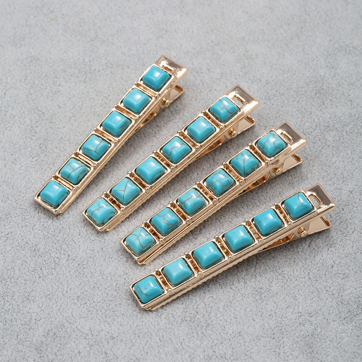 Olivenorma Vintage 4Pcs Turquoise Hair Pins Hairpin