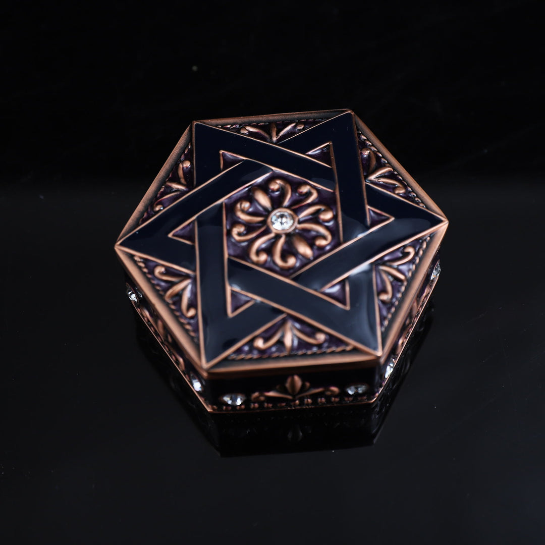 Olivenorma Antique Hexagram Metal Jewelry Box