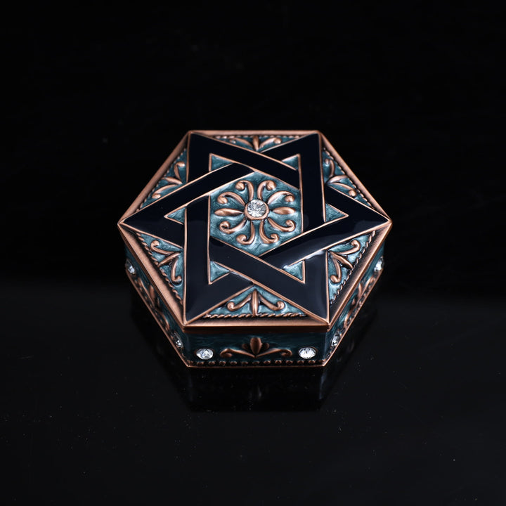 Olivenorma Antique Hexagram Metal Jewelry Box