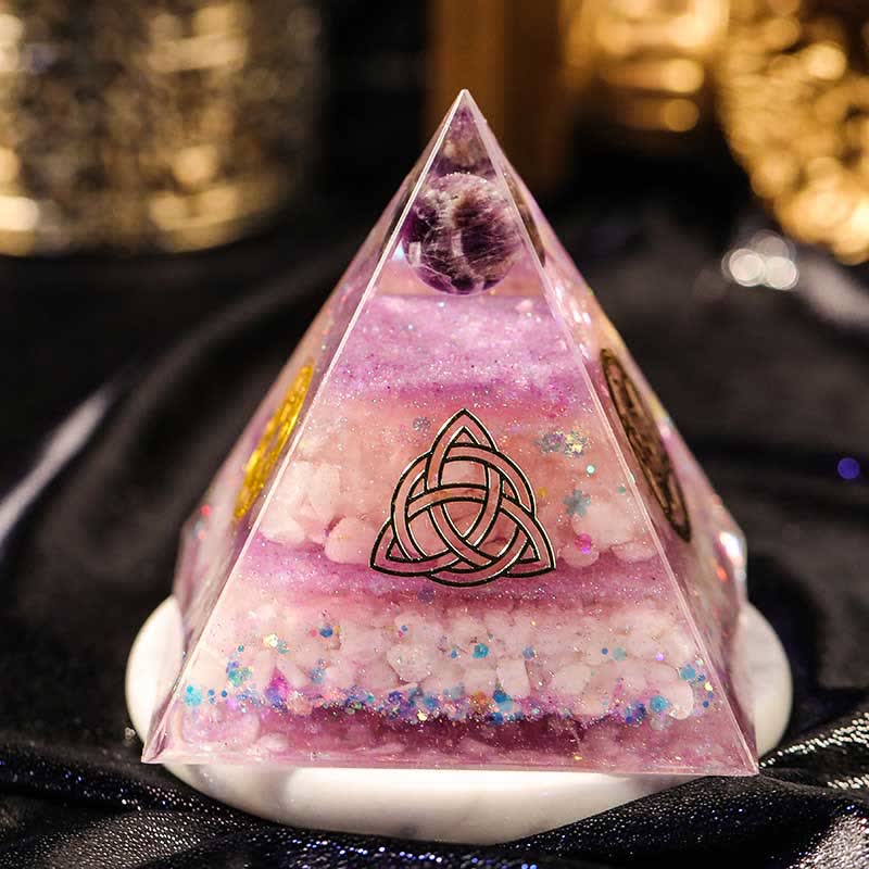 Olivenorma "Perfect Love" Amethyst Rose Quartz Orgone Pyramid