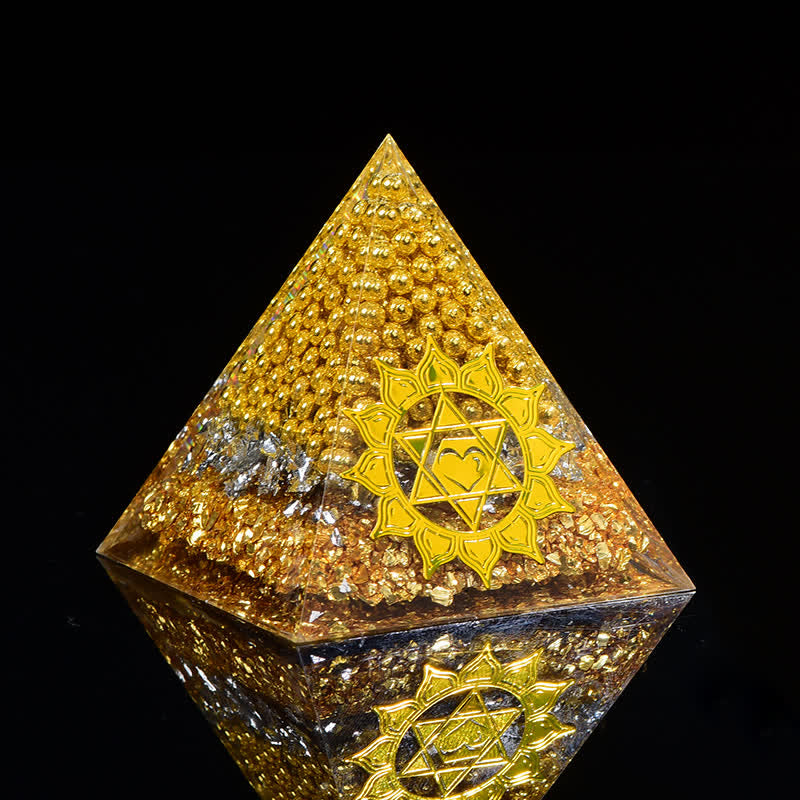 Olivenorma "Wealth Attracting" Citrine Clear Crystal Orgone Pyramid