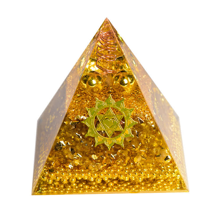 Olivenorma "Wealth Attracting" Citrine Clear Crystal Orgone Pyramid