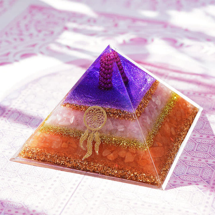 Olivenorma "Love and Beauty" Rose Quartz Sun Stone Orgone Pyramid