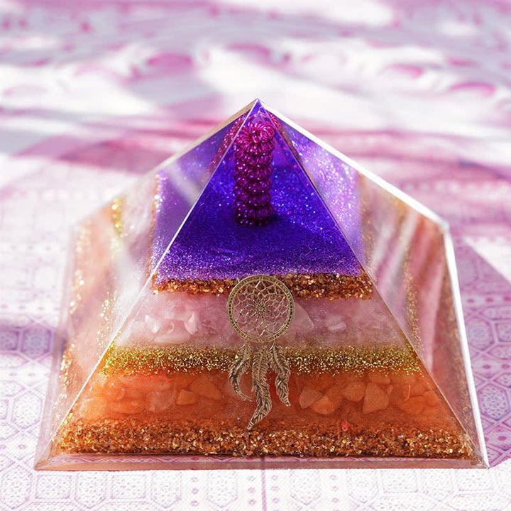 Olivenorma "Love and Beauty" Rose Quartz Sun Stone Orgone Pyramid