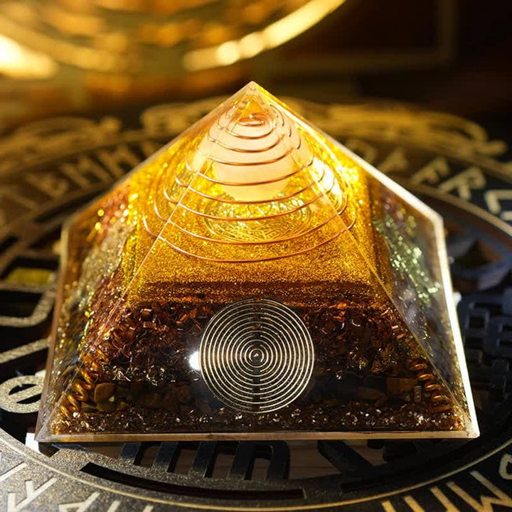 Olivenorma "Light of Fortune" Natural Stone Orgone Pyramid