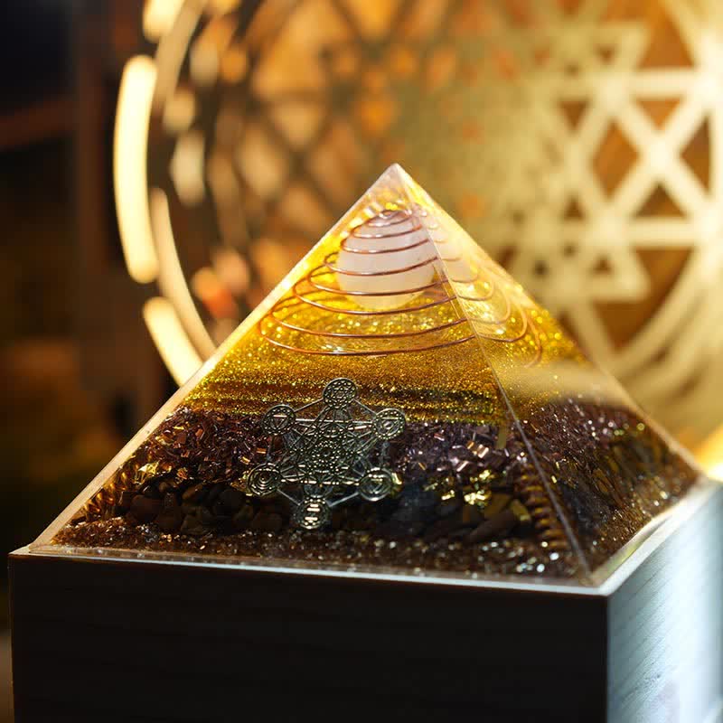 Olivenorma "Light of Fortune" Natural Stone Orgone Pyramid