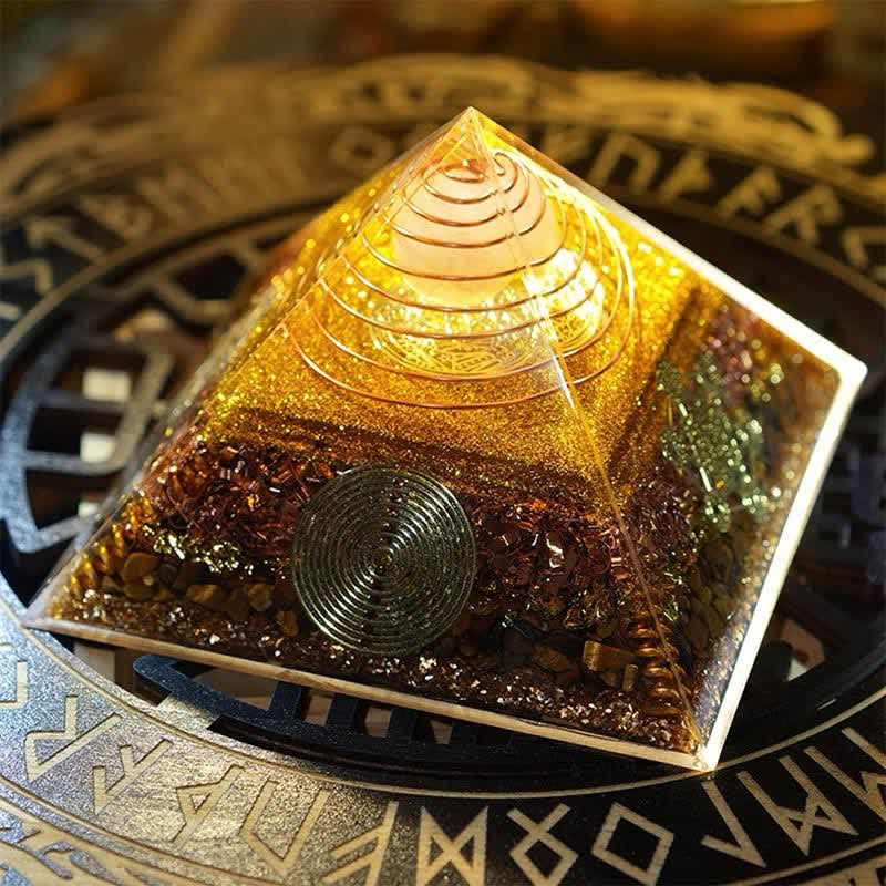 Olivenorma "Light of Fortune" Natural Stone Orgone Pyramid