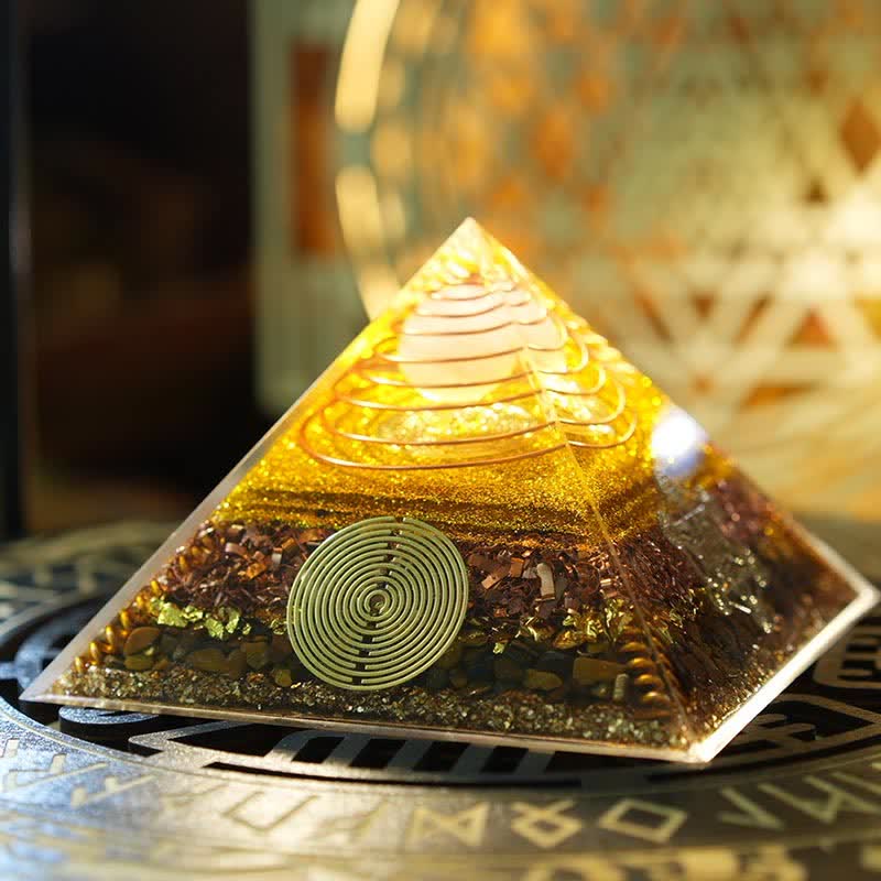 Olivenorma "Light of Fortune" Natural Stone Orgone Pyramid