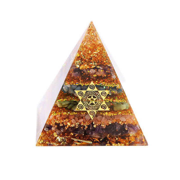 Olivenorma Natural Stone Metatron's Cube Orgone Pyramid