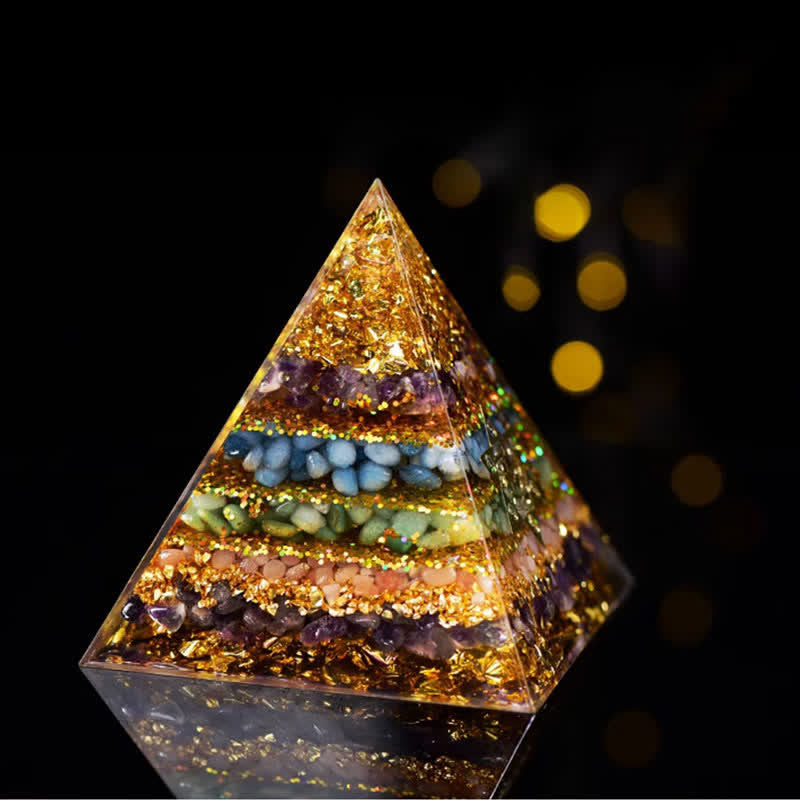 Olivenorma Natural Stone Metatron's Cube Orgone Pyramid