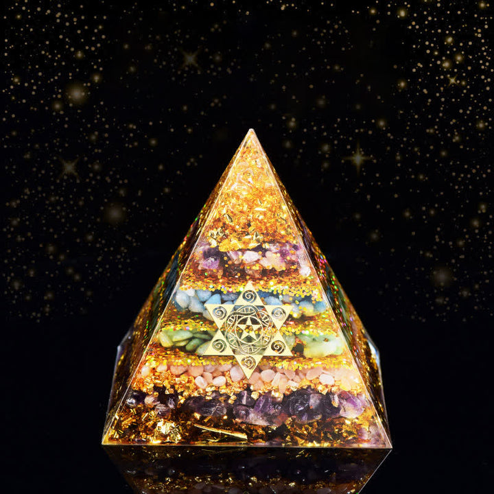 Olivenorma Natural Stone Metatron's Cube Orgone Pyramid