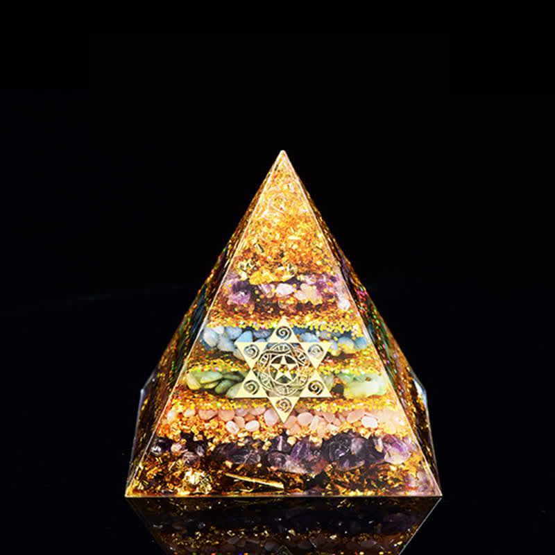 Olivenorma Natural Stone Metatron's Cube Orgone Pyramid