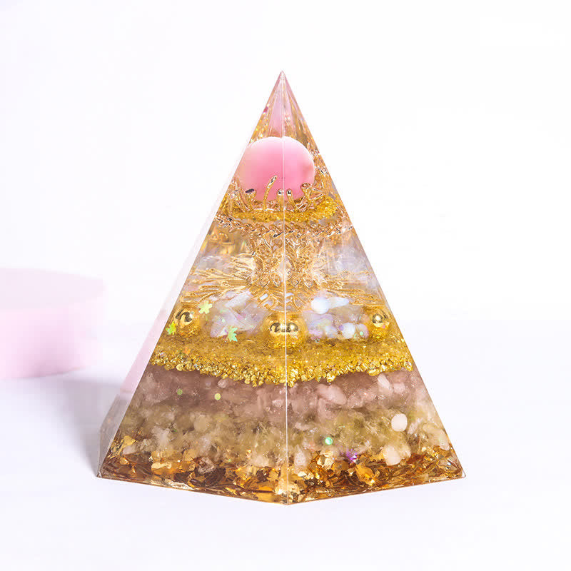 Olivenorma Good Luck Natural Stone Hexagonal Orgone Pyramid