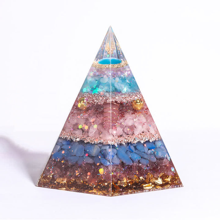 Olivenorma Good Luck Natural Stone Hexagonal Orgone Pyramid