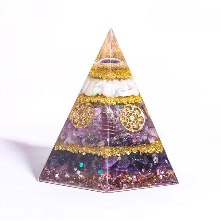 Olivenorma Good Luck Natural Stone Hexagonal Orgone Pyramid