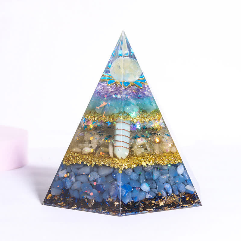 Olivenorma Good Luck Natural Stone Hexagonal Orgone Pyramid