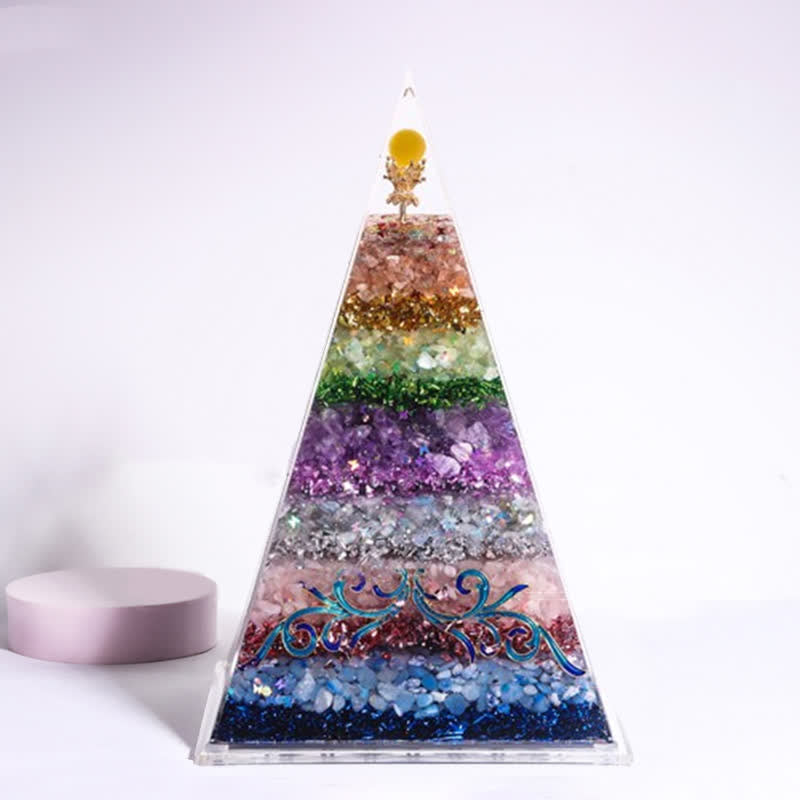 Olivenorma Energy Natural Stone Long Pointed Orgone Pyramid