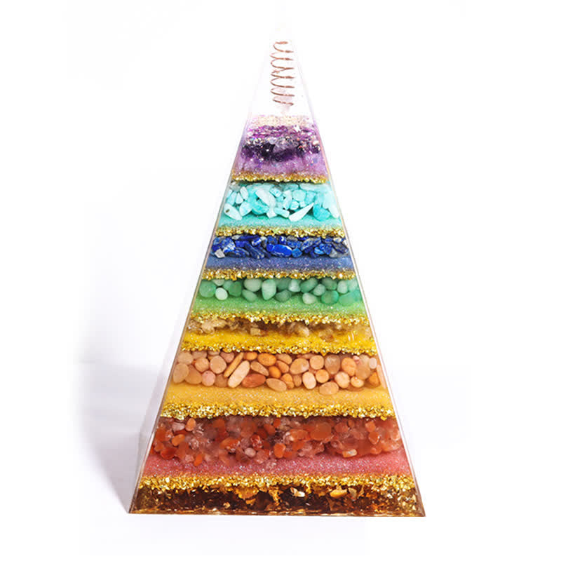 Olivenorma Energy Natural Stone Long Pointed Orgone Pyramid