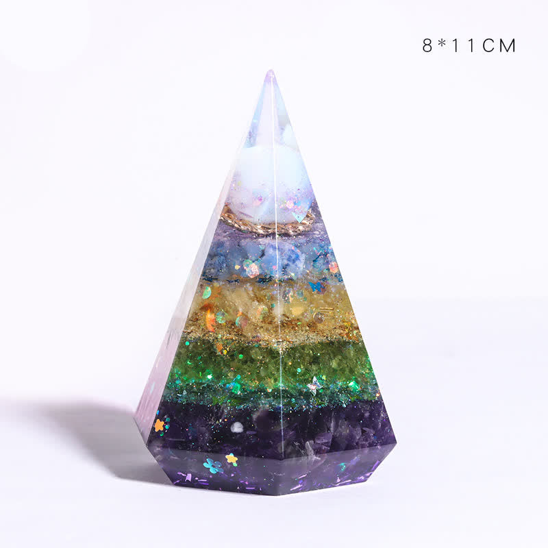 Olivenorma Natural Stone Resin Casting Polygonal Orgone Pyramid