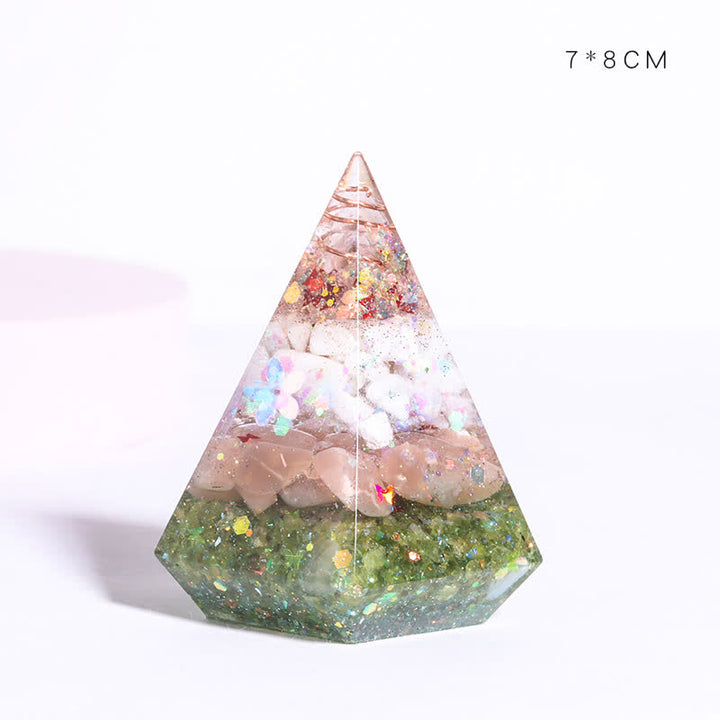 Olivenorma Natural Stone Resin Casting Polygonal Orgone Pyramid