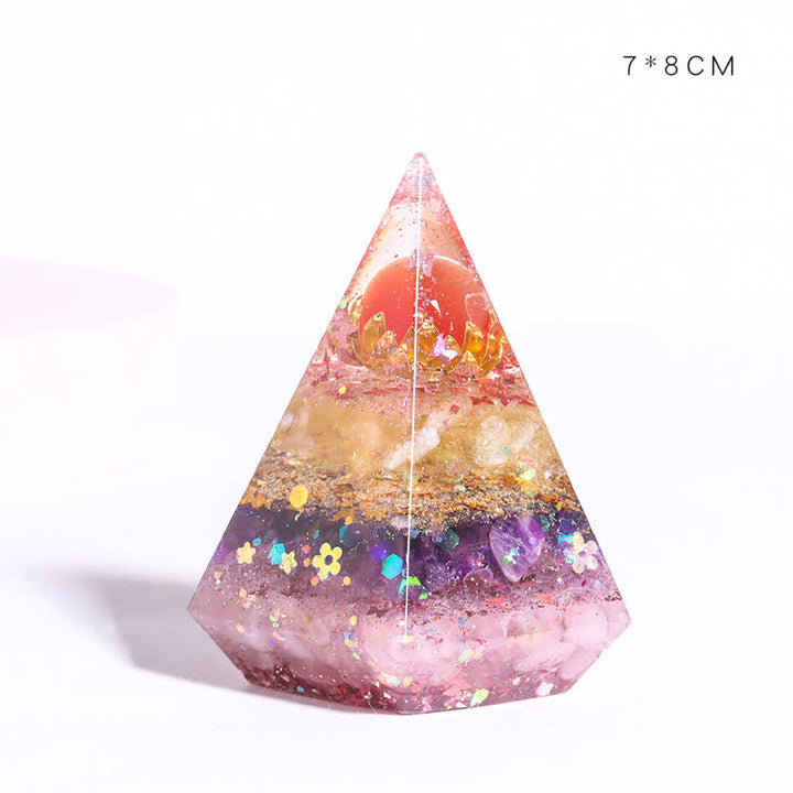 Olivenorma Natural Stone Resin Casting Polygonal Orgone Pyramid