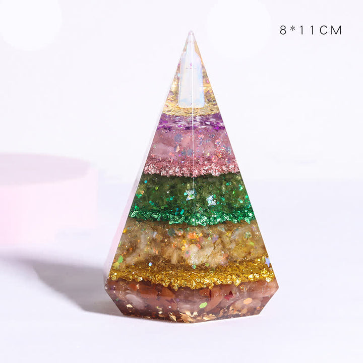 Olivenorma Natural Stone Resin Casting Polygonal Orgone Pyramid