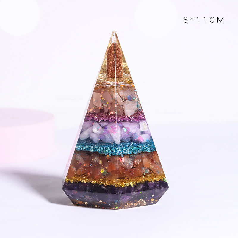 Olivenorma Natural Stone Resin Casting Polygonal Orgone Pyramid