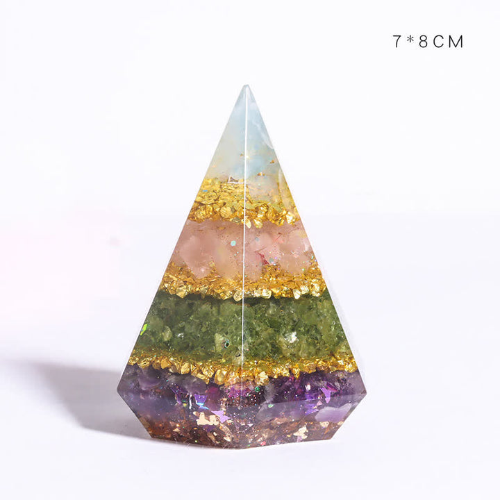 Olivenorma Natural Stone Resin Casting Polygonal Orgone Pyramid