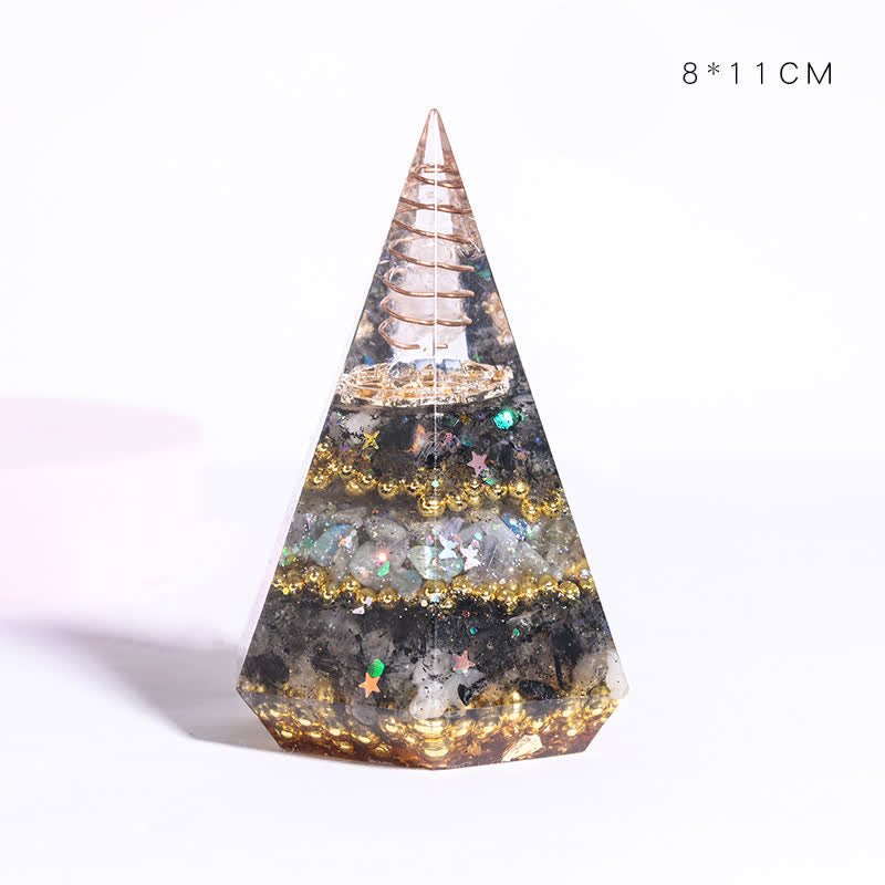 Olivenorma Natural Stone Resin Casting Polygonal Orgone Pyramid