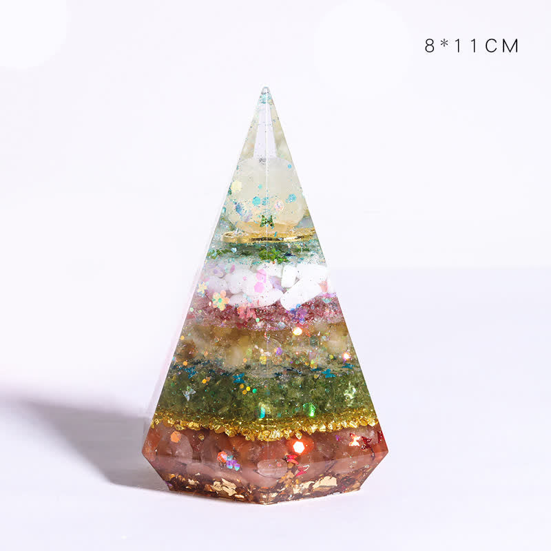 Olivenorma Natural Stone Resin Casting Polygonal Orgone Pyramid